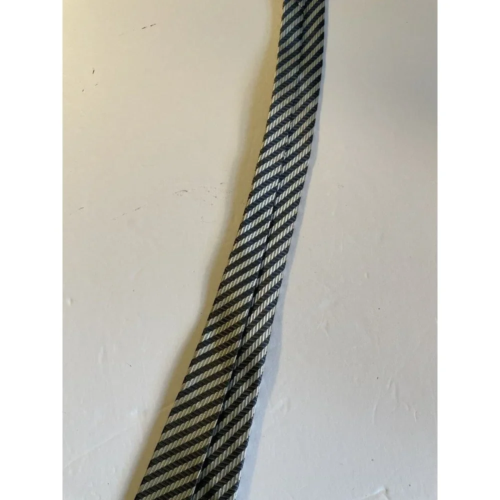 Ermenegildo Zegna  Silk Silver Blue  Tie  58” X 3 & 6/8 Striped - Picture 10 of 15